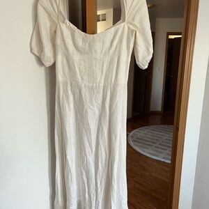 Reformation Belgium Linen White Dress